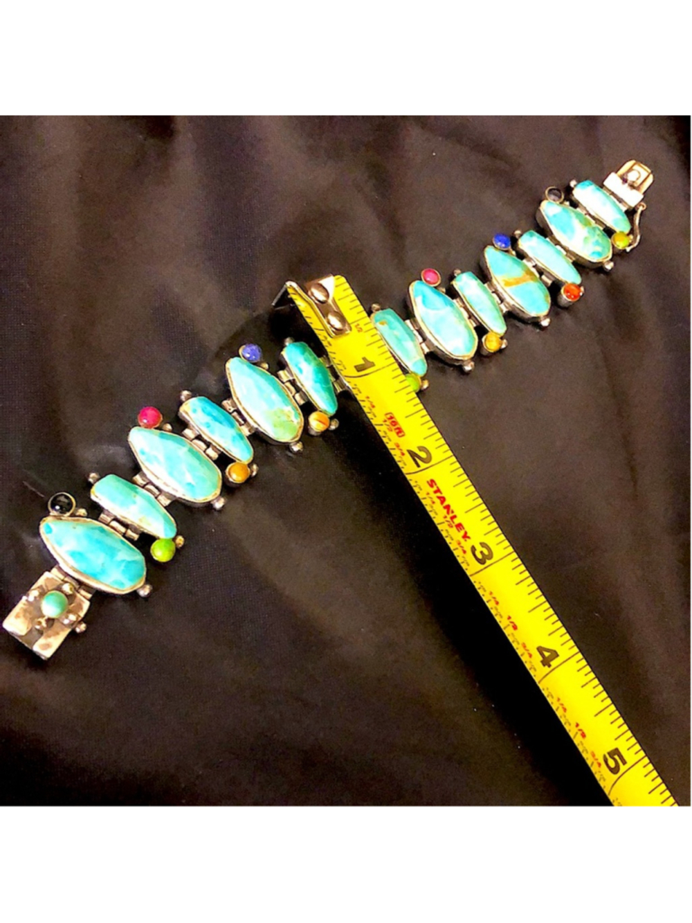 BARSE Turquoise Sterling Silver Multi Gemstone Southwestern Bracelet - Picture 8 of 16